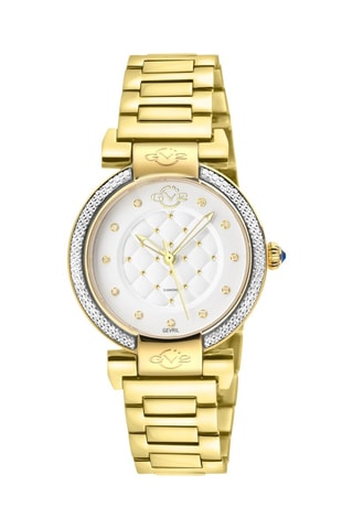 Reloj de cuarzo de acero y diamantes