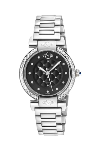 Montre à quartz en acier et diamants