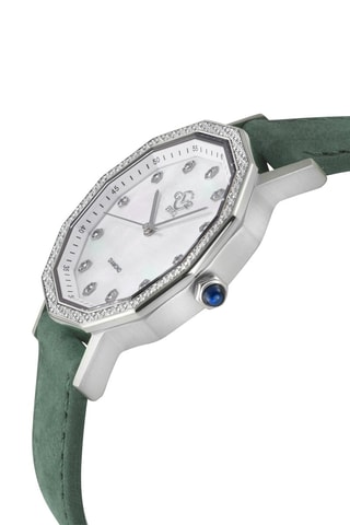 Montre à quartz en cuir, nacre et diamants Spello 2