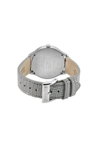 Montre à quartz en cuir, acier et diamants Morcote
