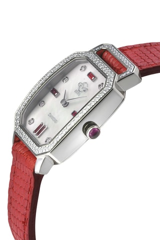 Montre à quartz en cuir et diamants Pavia