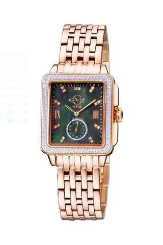 Montre à quartz en acier et diamants Bari Tortoise