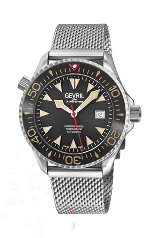 Montre automatique en acier - Argenté et noir