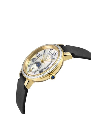 Montre à quartz en cuir et diamants Genoa