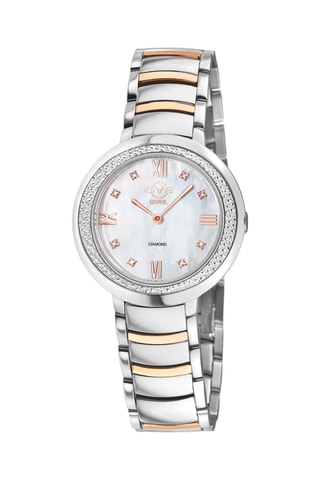 Montre à quartz en acier et diamants Amalfi