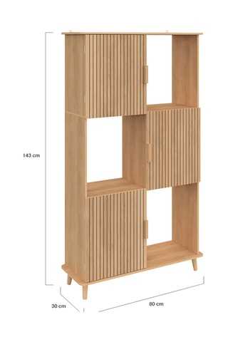 Estantería Faustine de 3 puertas - 80 x 30 x 143 cm 