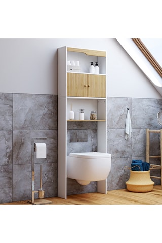 Mueble de WC de 2 puertas - 58 x 19,5 x 178 cm