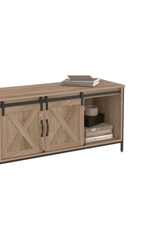 Mueble de TV de 2 puertas Cheyenne - Natural y negro