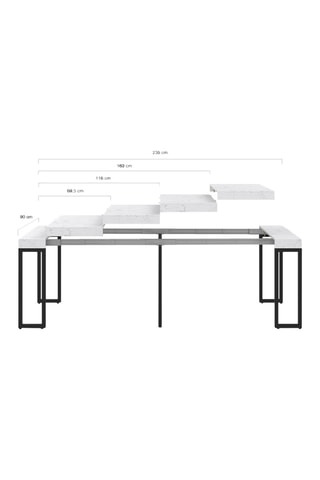 Mesa extensible Glam - Blanco y negro