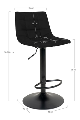 2 tabourets de bar Middelfart - Hauteur d'assise 63 à 83 cm