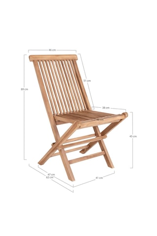 2 chaises de jardin en teck Toledo - 62 x 89 x 46 cm