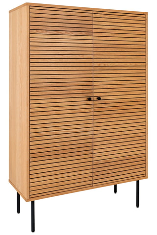 Buffet 2 portes avec revêtement en chêne Kyoto - 80 x 130 x 40 cm