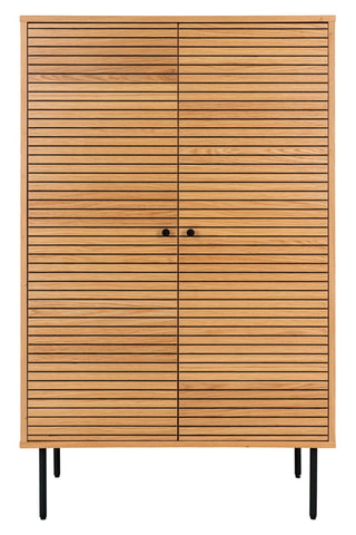 Buffet 2 portes avec revêtement en chêne Kyoto - 80 x 130 x 40 cm