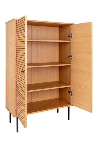 Buffet 2 portes avec revêtement en chêne Kyoto - 80 x 130 x 40 cm