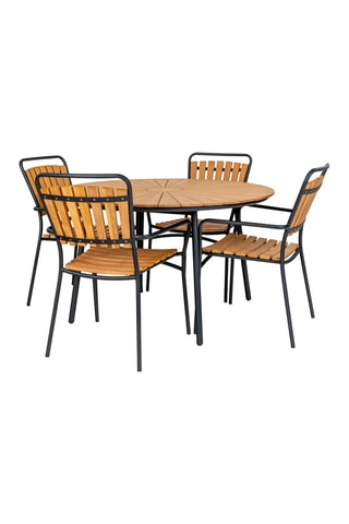 Table à manger de jardin en teck Cleveland - 130 x 130 x 74 cm