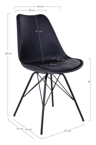 2 chaises Oslo - 48 x 84 x 55 cm