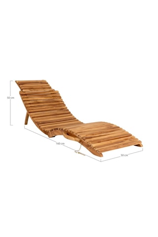 Chaise longue en teck Arrieta - 160 x 50 x 25 cm