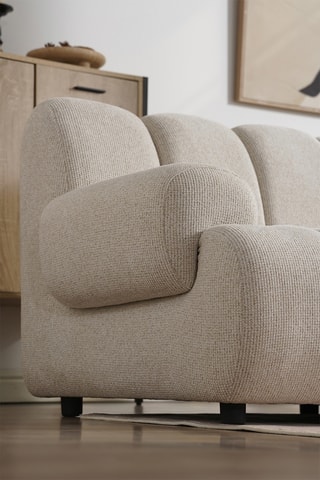 Canapé d’angle droit Taza - Beige - 3,5 places - En polyester