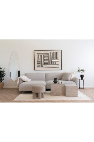 Canapé d’angle gauche Salvador - Gris clair – 3 places - En polyester