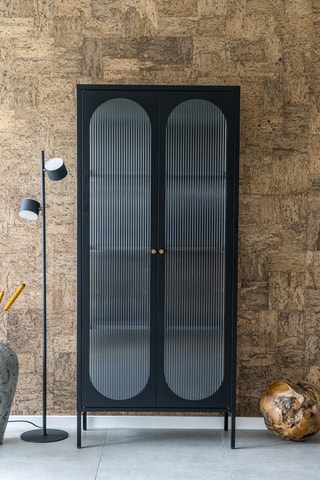 Vitrine 2 portes Adelaide - 80 x 180 x 35 cm