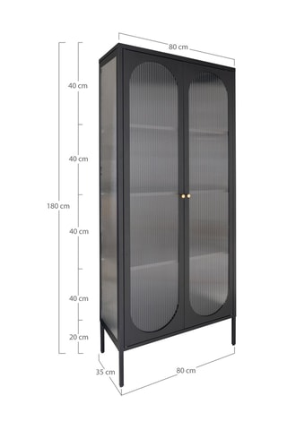 Vitrine 2 portes Adelaide - 80 x 180 x 35 cm