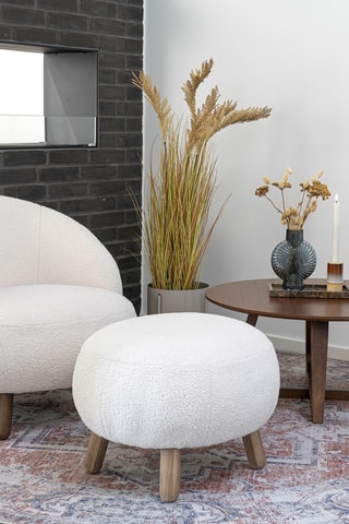 Pouf Savona - Blanc - En polyester