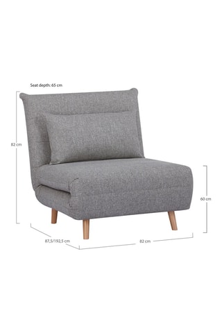 Fauteuil convertible Marlow - Gris - En polyester