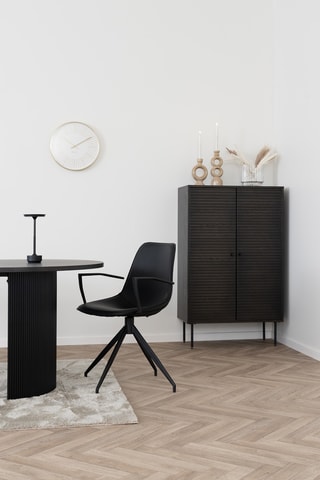 Buffet 2 portes avec revêtement en chêne Kyoto - 80 x 130 x 40 cm