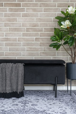 Banc Watford - coffre - Noir - En polyester