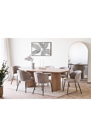 Table à manger avec revêtement en frêne Serra - 210 x 75 x 110 cm