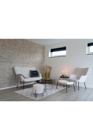 Repose-pieds Glasgow - Blanc - Polyester