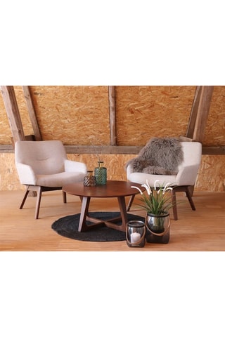 Fauteuil London - Beige - En tissu