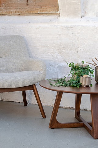 Fauteuil London - Beige - En tissu