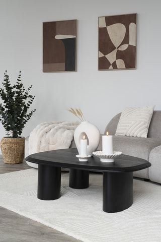 Table basse avec revêtement en frêne Tirano - 96 x 32 x 78 cm