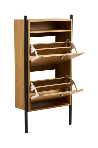 Meuble à chaussures 2 abattants Barco - 62 x 118 x 26 cm