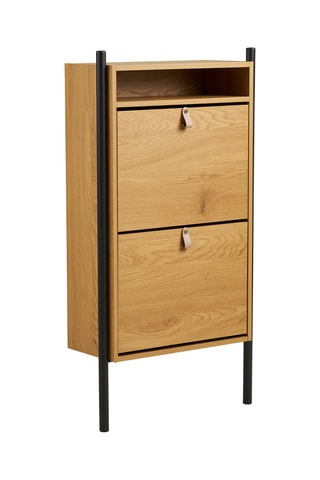 Meuble à chaussures 2 abattants Barco - 62 x 118 x 26 cm