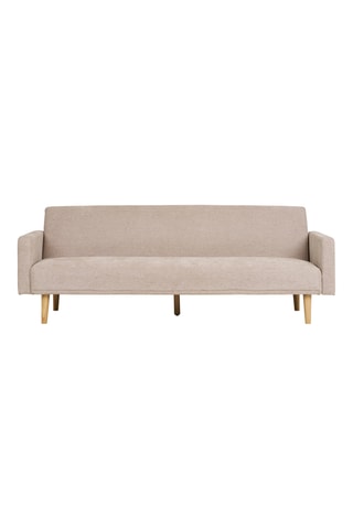Canapé convertible en en bois d’hévéa Kells - Beige – 2,5 places - En polyester