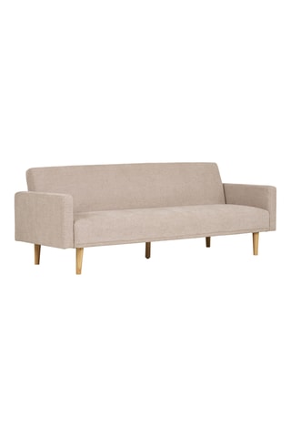 Canapé convertible en en bois d’hévéa Kells - Beige – 2,5 places - En polyester