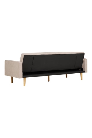 Canapé convertible en en bois d’hévéa Kells - Beige – 2,5 places - En polyester