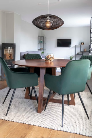 Table à manger avec revêtement en noyer Hellerup - 137 x 76 x 137 cm