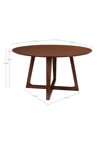 Table à manger avec revêtement en noyer Hellerup - 137 x 76 x 137 cm