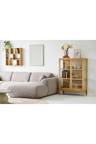 Vaisselier 2 portes en verre Zamora - 90 x 126 x 40 cm