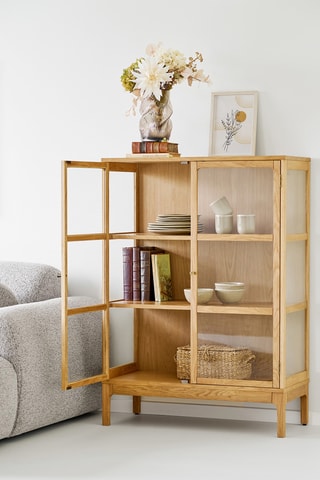 Vaisselier 2 portes en verre Zamora - 90 x 126 x 40 cm