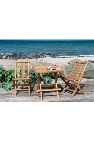 2 chaises de jardin en teck Toledo - 42 x 31 x 58 cm