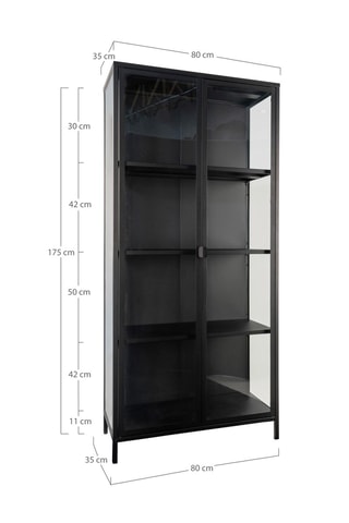 Vaisselier 2 portes Brisbane - 80 x 175 x 35 cm