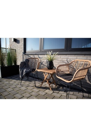 2 fauteuils de jardin Trieste - Beige et noir
