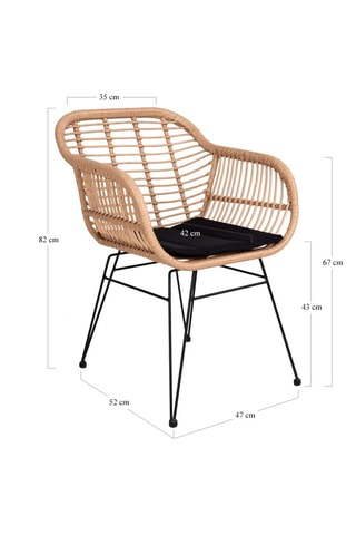 2 fauteuils de jardin Trieste - Beige et noir