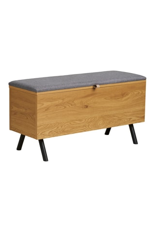 Banc Barco - coffre - Imitation chêne - En polyester
