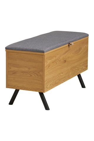 Banc Barco - coffre - Imitation chêne - En polyester