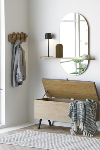 Banc Barco - coffre - Imitation chêne - En polyester